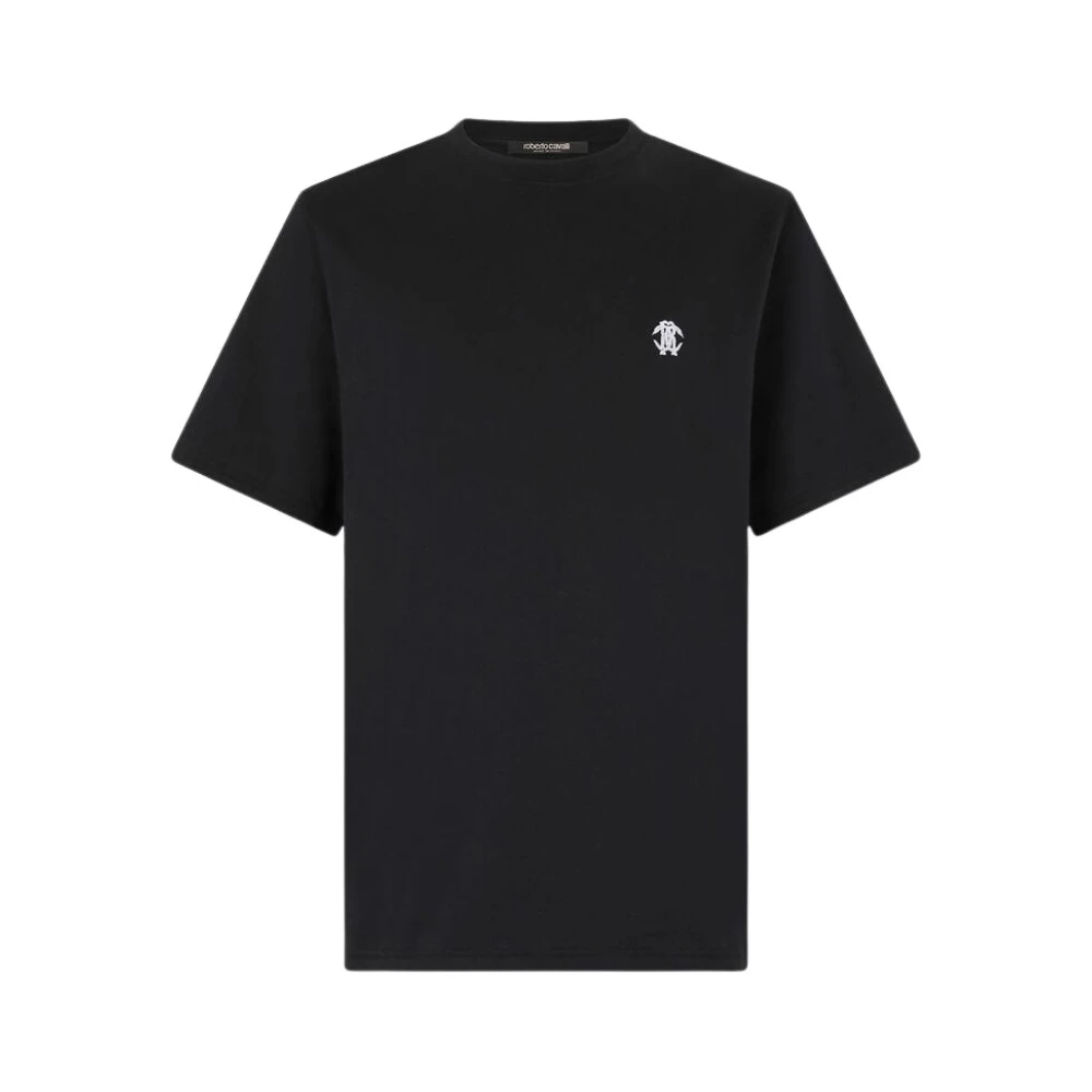 Roberto Cavalli Snake Monogram Cotton T-Shirt - Male - T-Shirts - Black - Xl - Tops