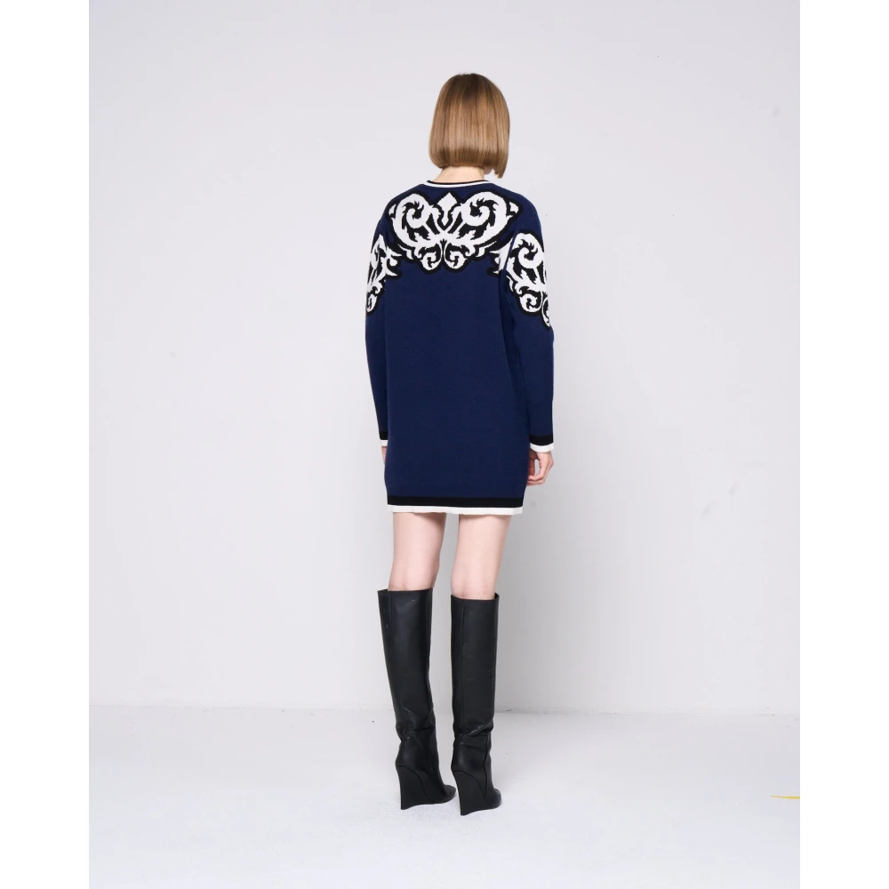 Silvian Heach Gebreide Jurk met Decoraties Blue Dames