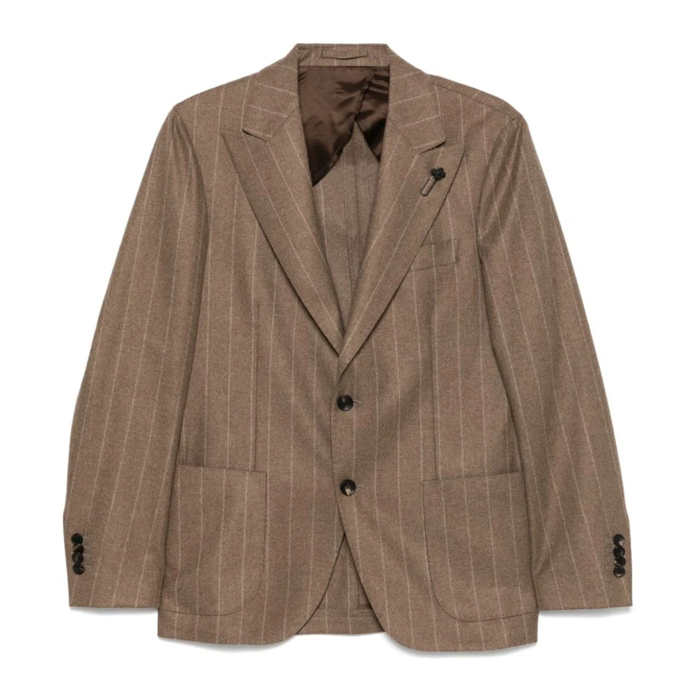 Stripet Kasjmir Blazer Brun