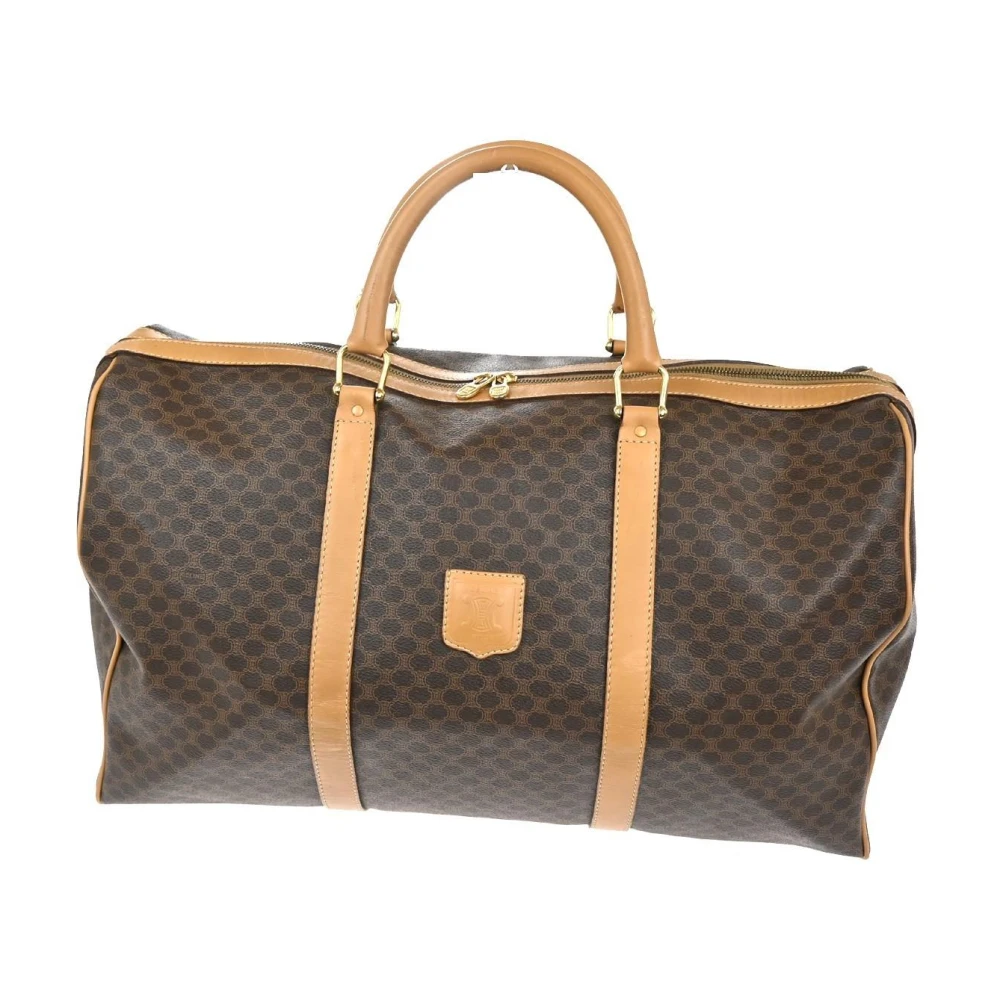 Celine Vintage Women's Brown Pre-Owned Monogram Weekender Travel Bag