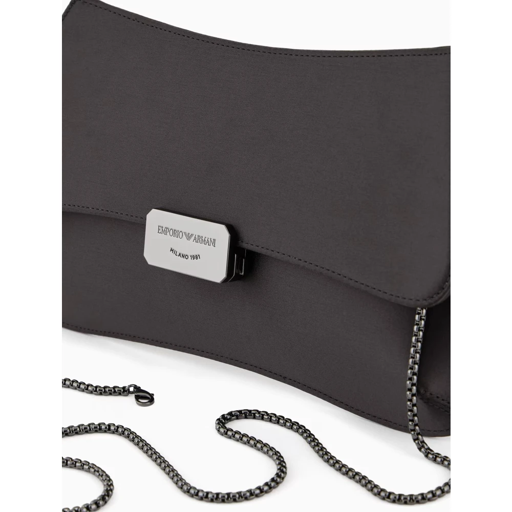 Emporio Armani Zwarte Schoudertas met Ketting Black Dames
