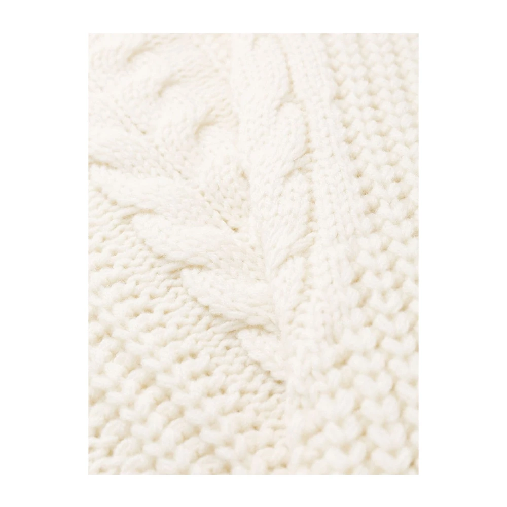 Circus Hotel Chunky Gebreide Wollen Trui Beige Dames