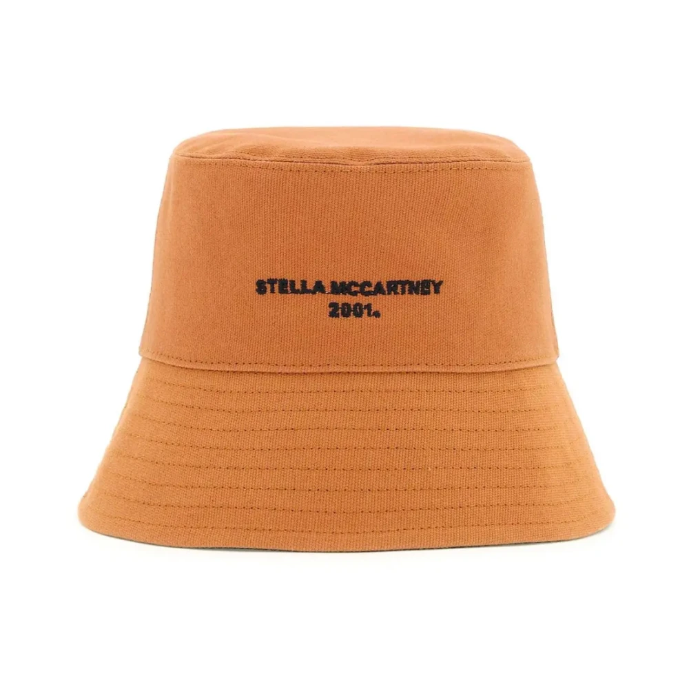 Stella Mccartney Women's Brown Eco Cotton Logo Bucket Hat
