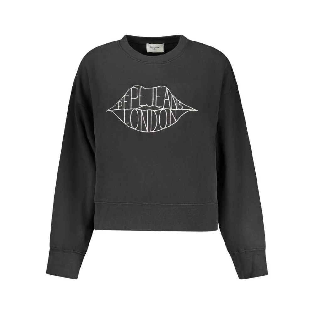 Pepe Jeans Women's Black Sweatshirts, Xl, Cotton Sweatshirt