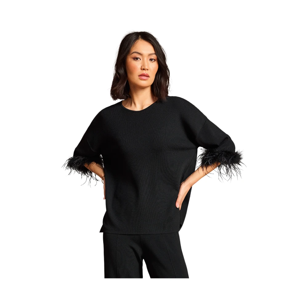 RIANI Elegante Dames Trui met Speelse Details Black Dames
