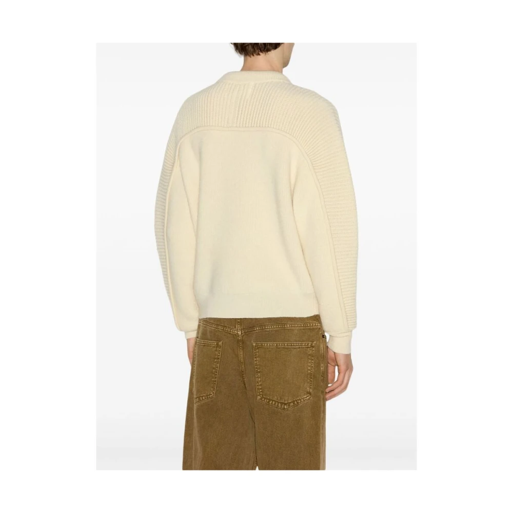 Isabel marant Ecru Wol Ribgebreide Trui Beige Heren