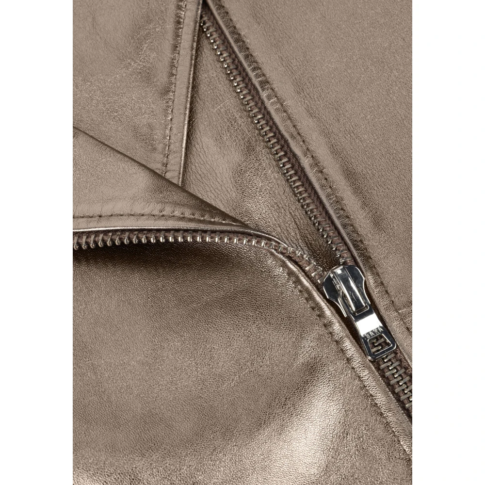 Ibana Metallic Leren Jas Gray Dames