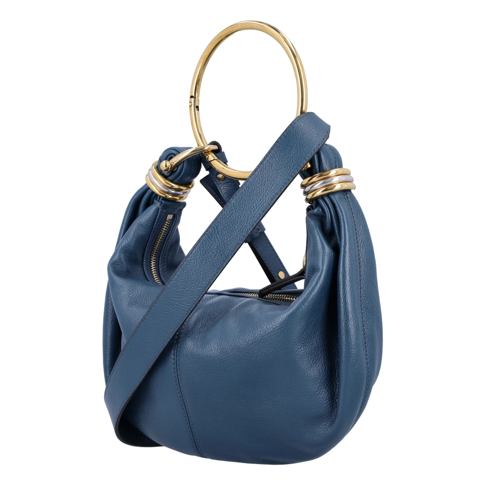 Chloé Blauwe Tapijt Handtas Kleine Armband Hobo Blue Dames