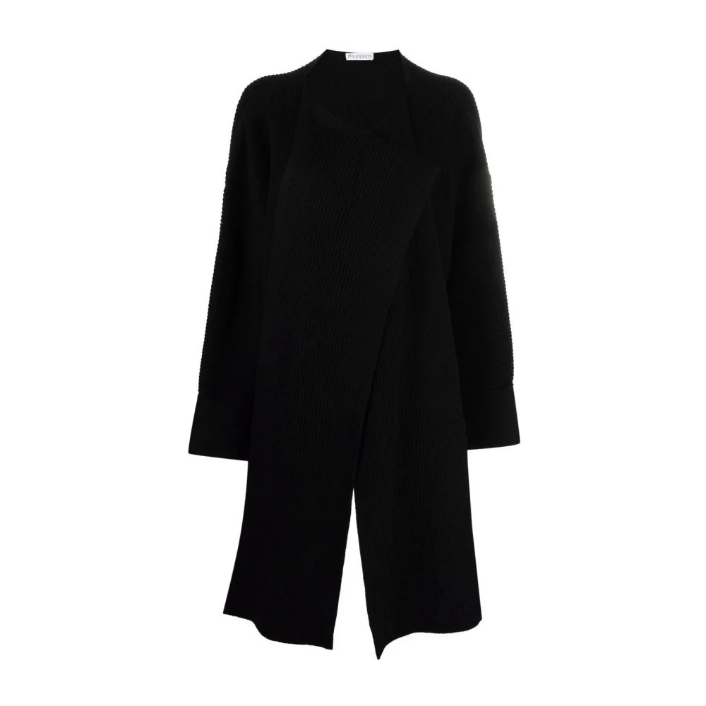 JW Anderson Zwarte Gedrapeerde Alpaca Yak Haar Vest Black Dames