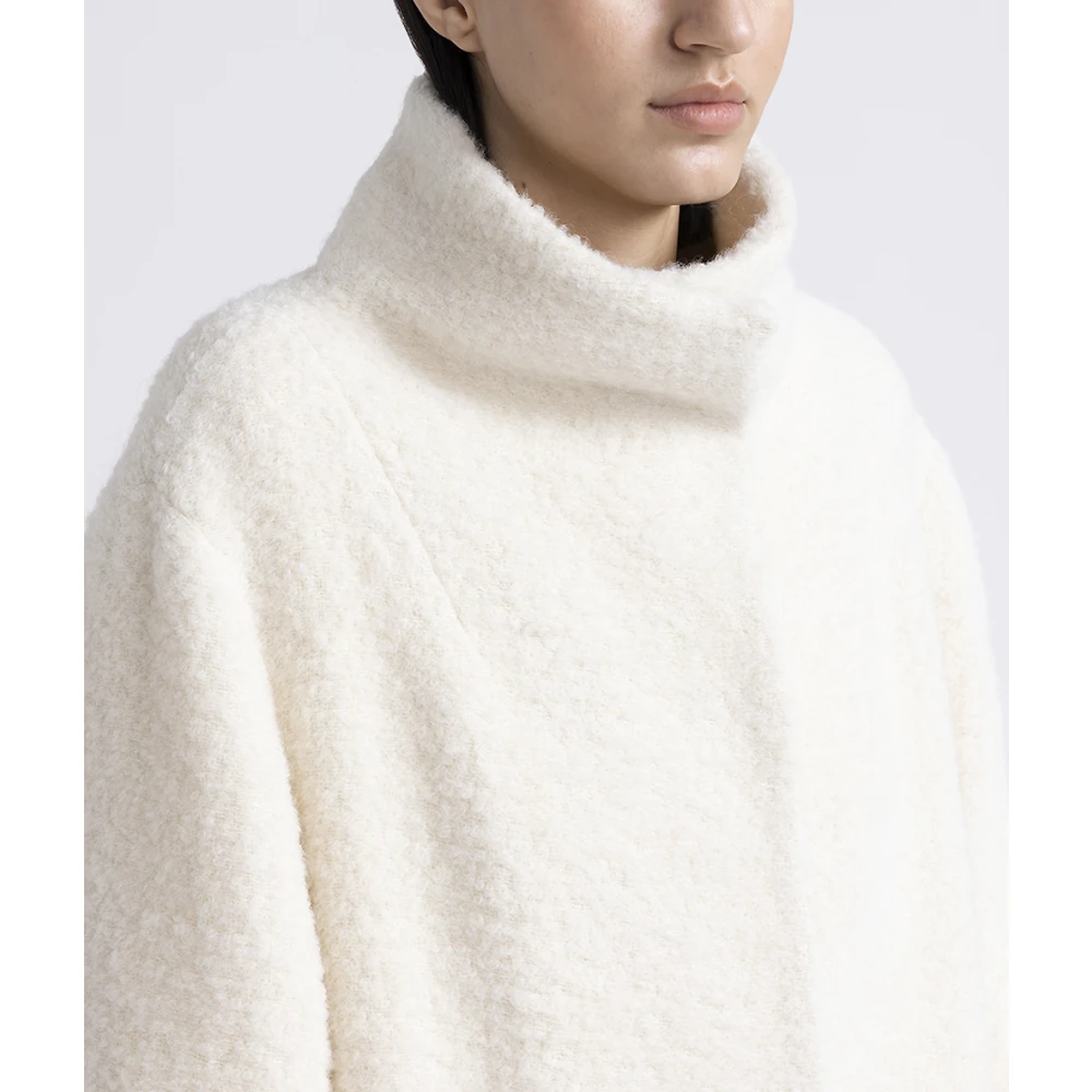 PESERICO Bouclé wol en alpaca jas Beige Dames