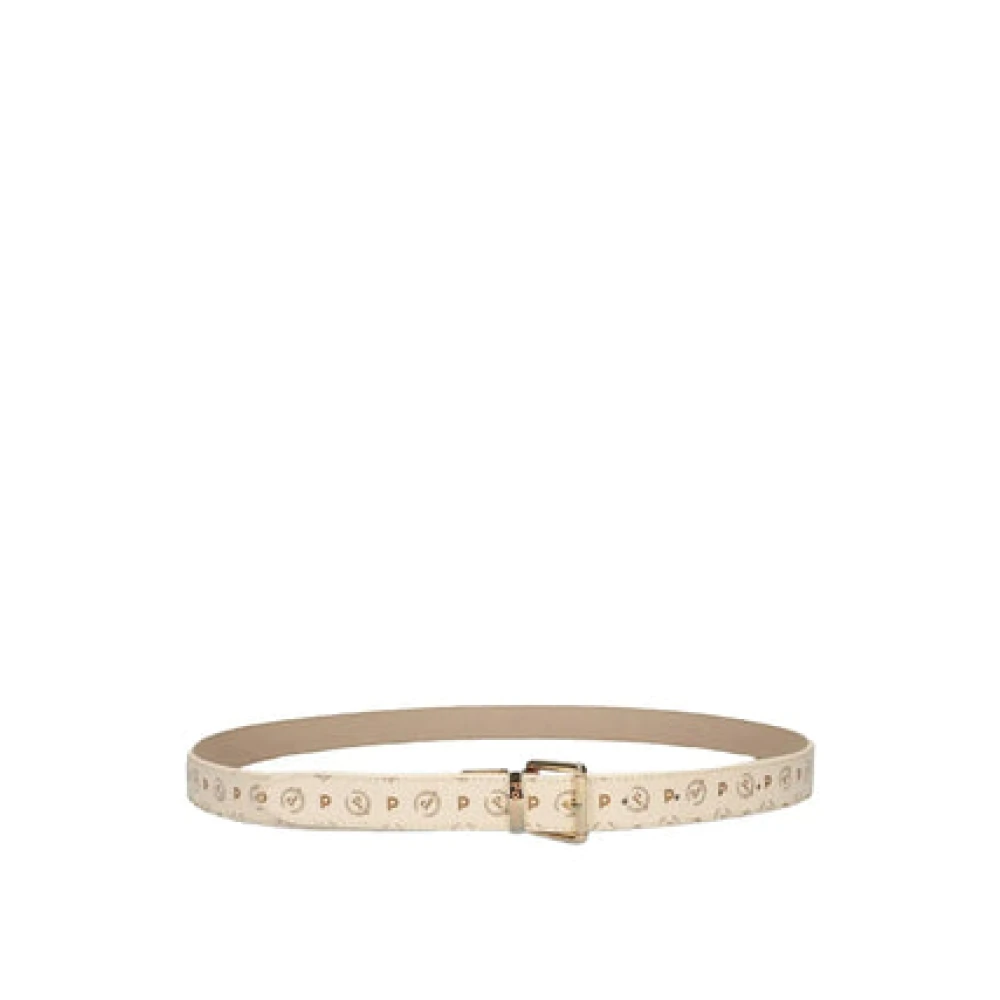 Pollini Vrouw Beige Accessoires Dames, One Size, Leer, Heritage Logo Classic Belt
