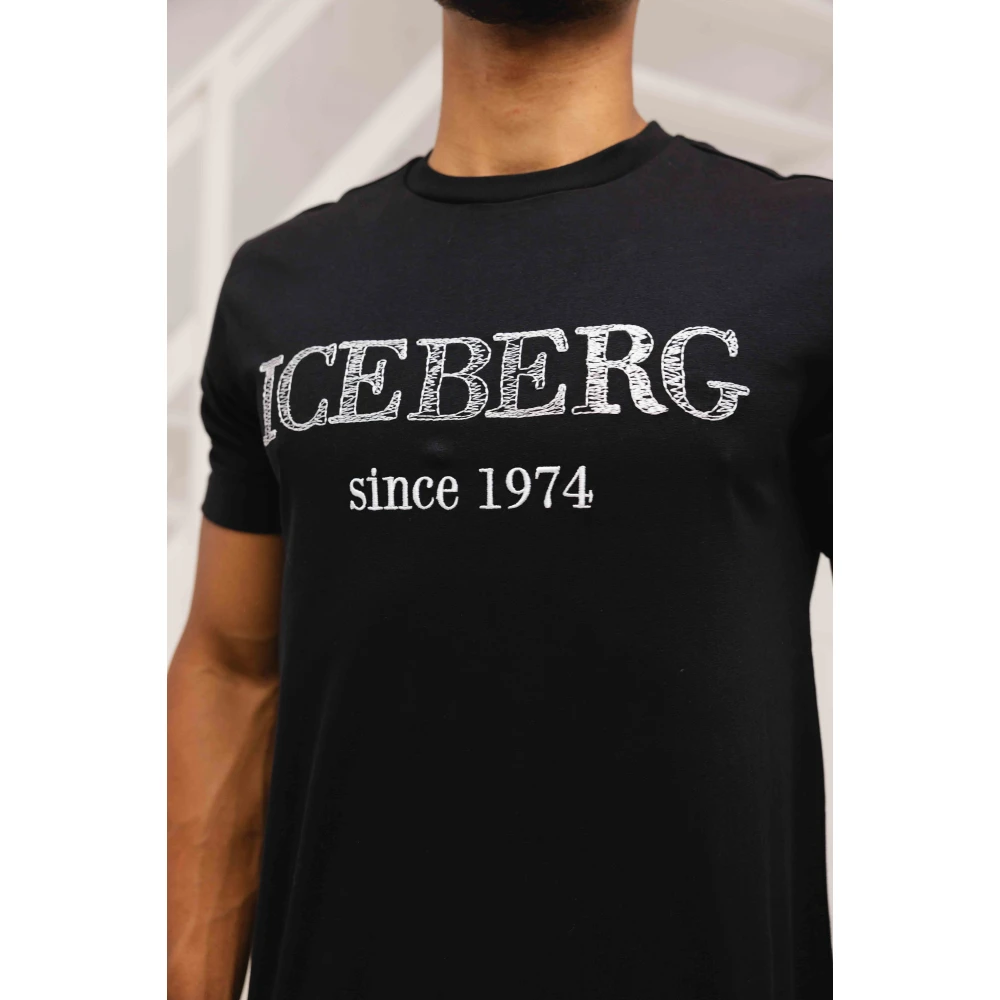 Iceberg 5D Logo T-Shirt Heren Zwart Black Heren