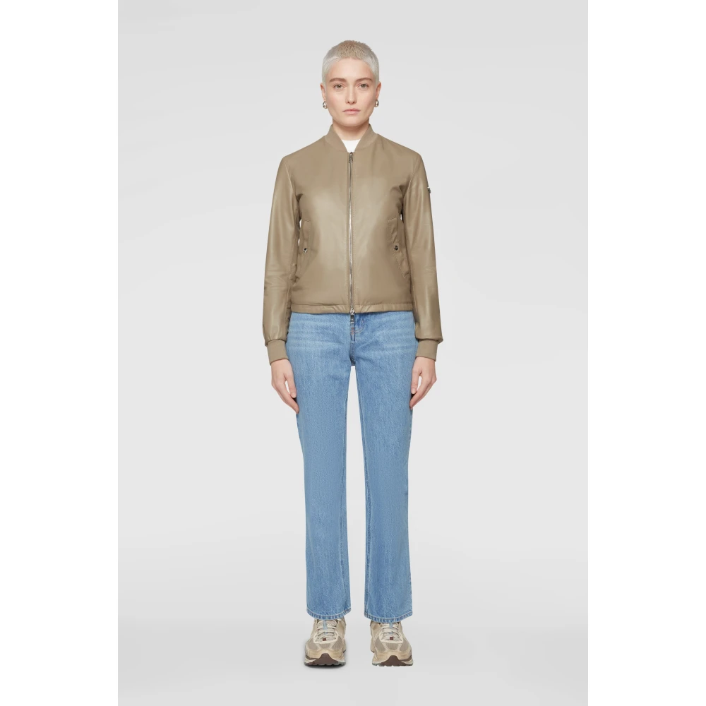 add Leren Bomber Beige Dames