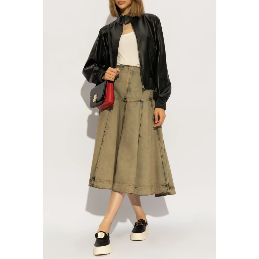 Salvatore Ferragamo Leren jas Black Dames