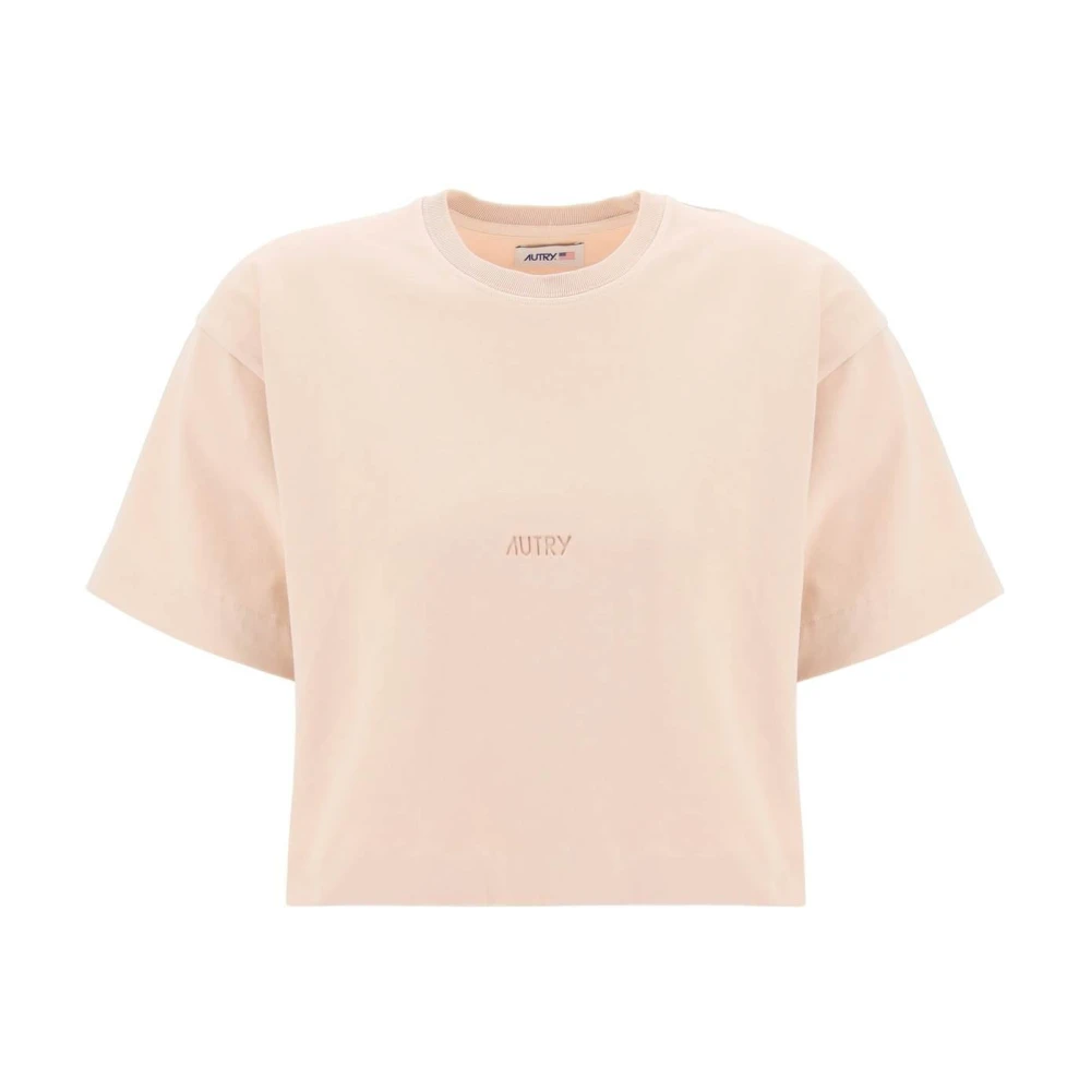 Autry Vintage Boxy Logo T-Shirt Pink Dames