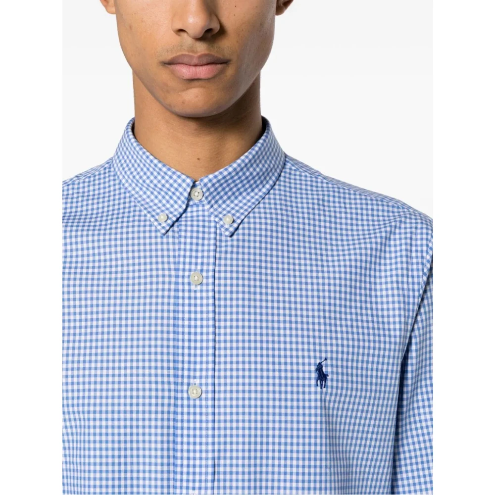 Polo Ralph Lauren Geruite Stretch Poplin Overhemd Blue Heren