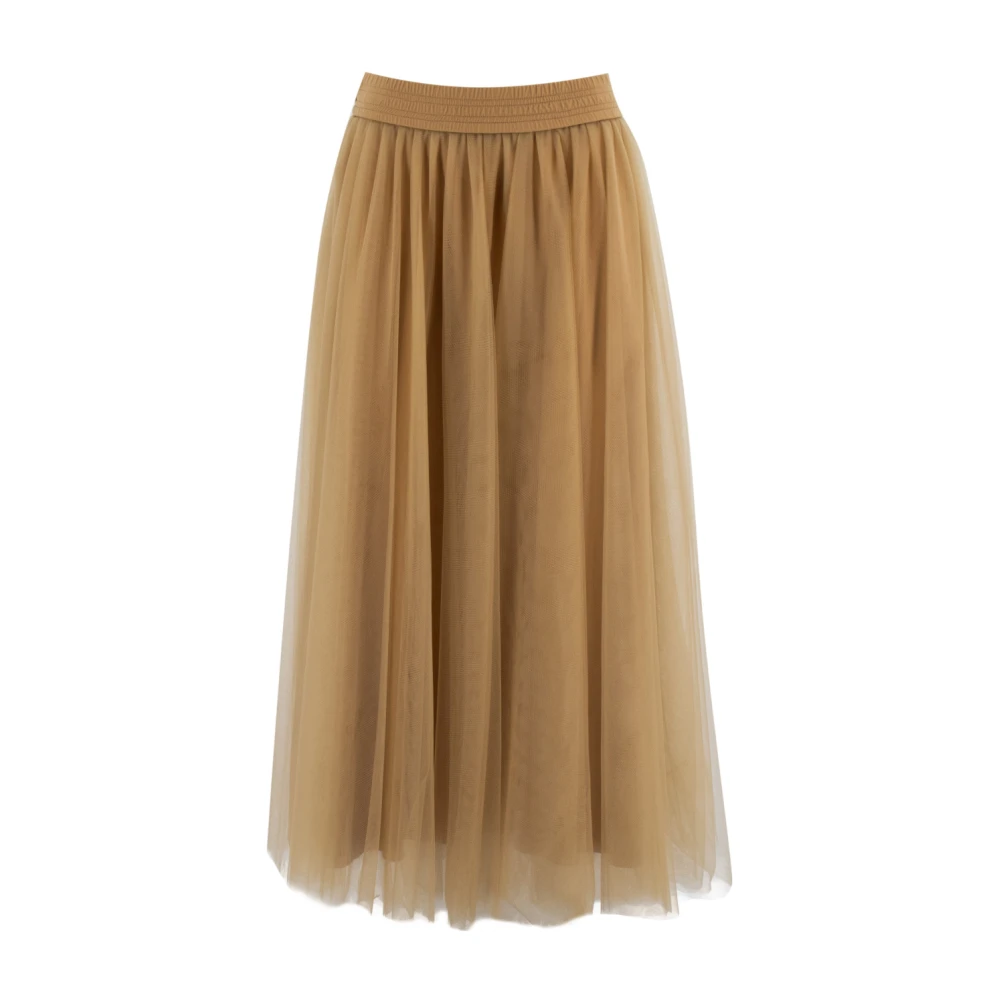 Fabiana Filippi Luxe Tule Midi Rok Brown Dames