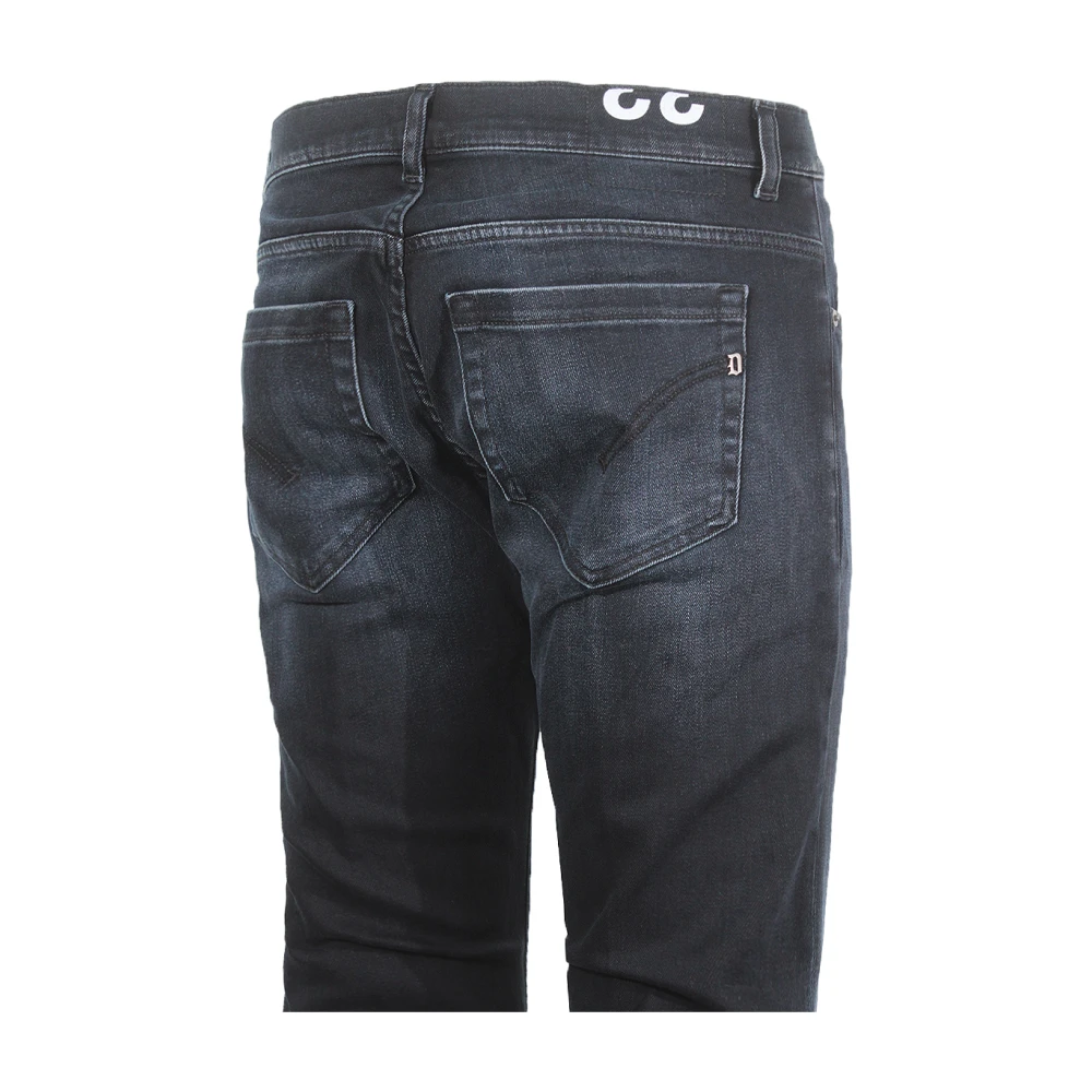 Dondup Blauwe Slim Fit Jeans met Metalen Logo Blue Heren