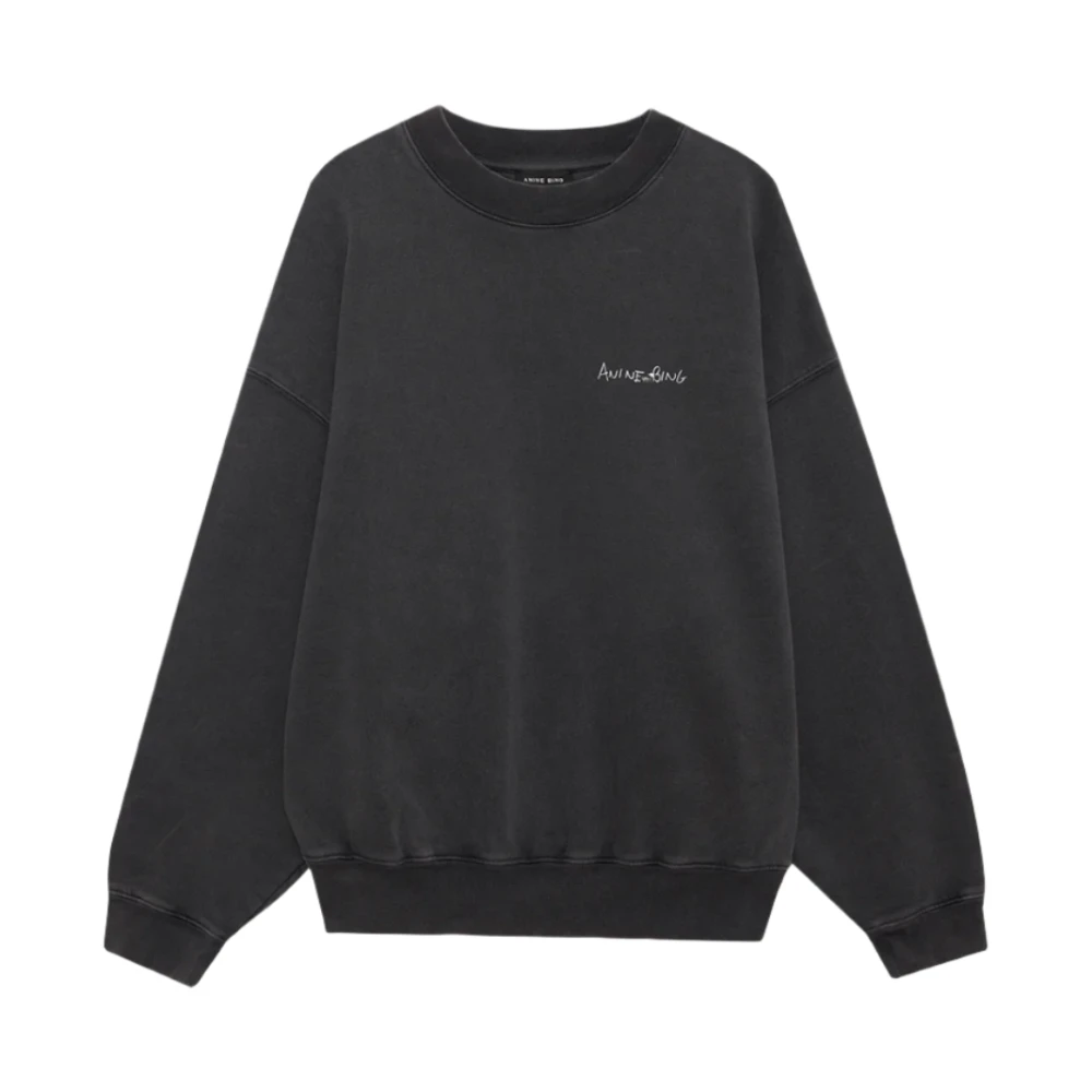 Anine Bing Handgeschreven Liedteksten Sweatshirt Vintage Look Black Dames
