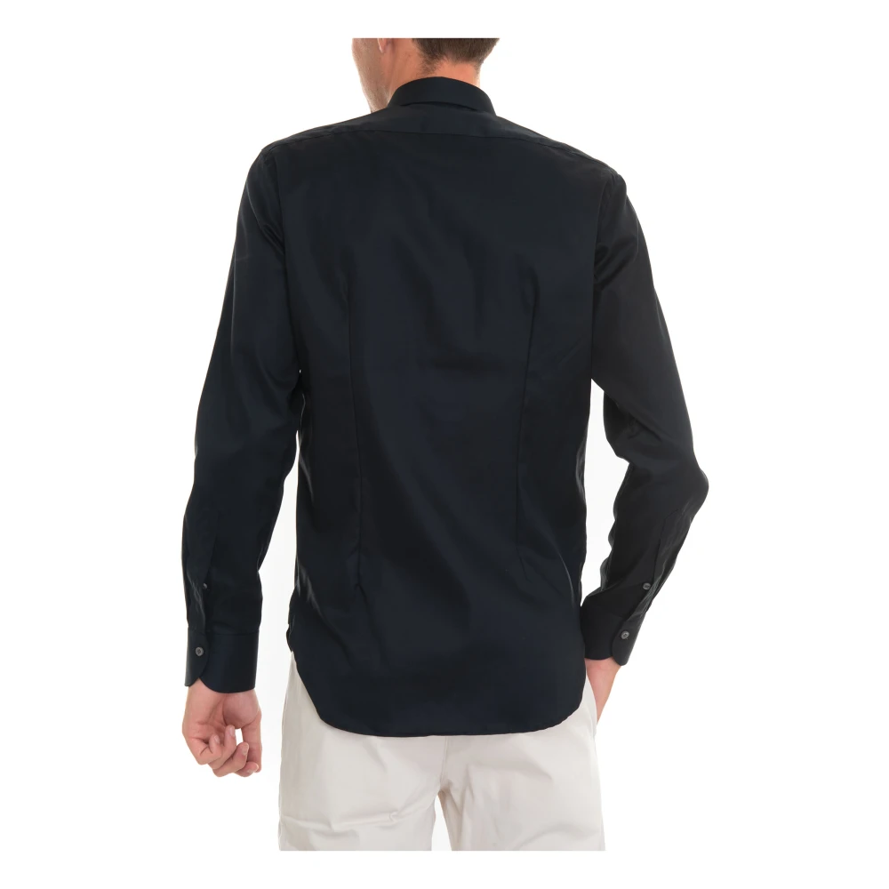 Càrrel Effen Overhemd Slim Fit Black Heren