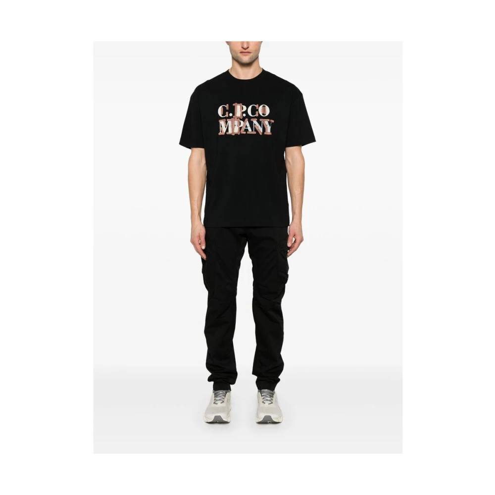 C.P. Company Zwarte Crew Neck Korte Mouw T-shirt Black Heren
