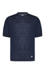 t-shirt-en-lin-bleu-avec-col-rond-et-logo