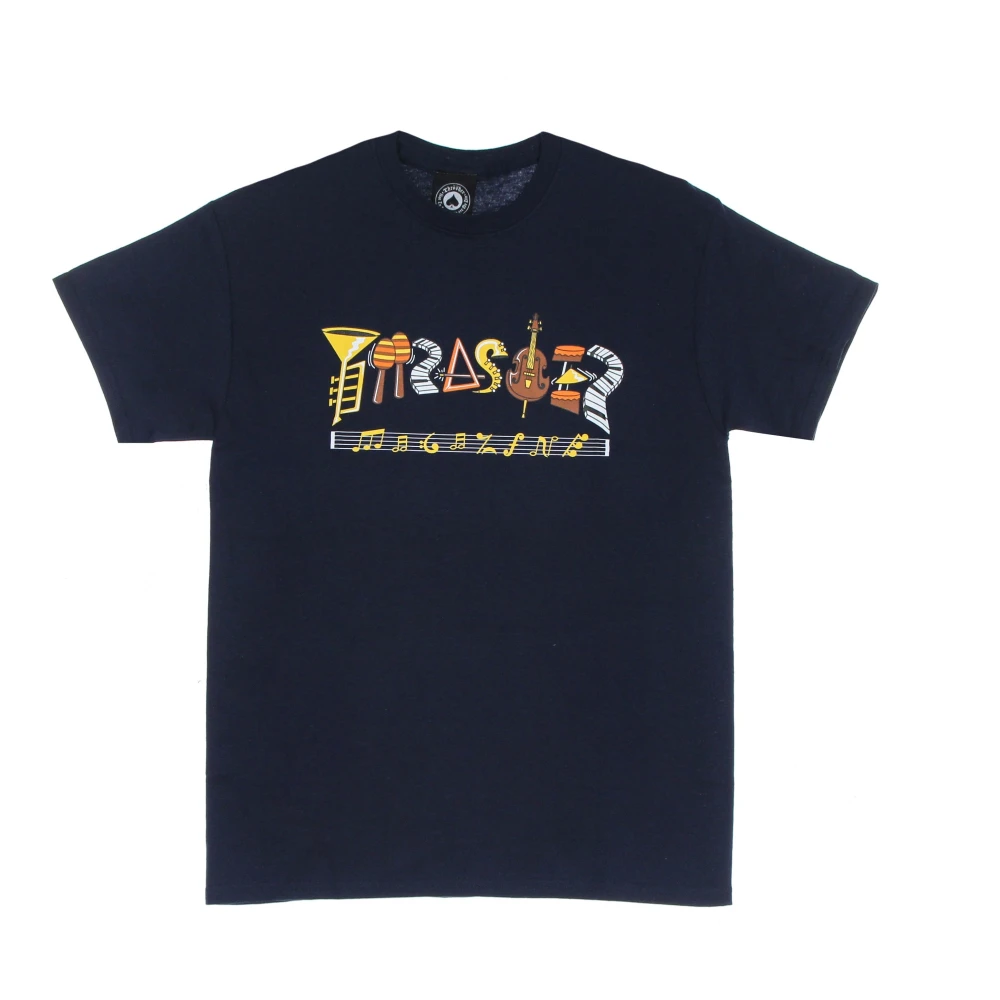 Thrasher Men's Blue Navy Logo Tee Short Sleeve Cotton