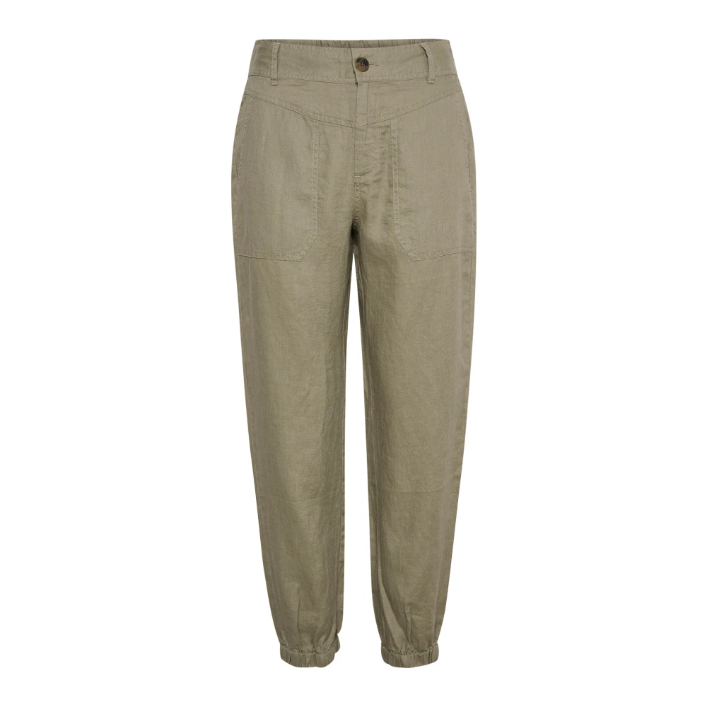 Part Two Flatterende Linnen Broek Green Dames