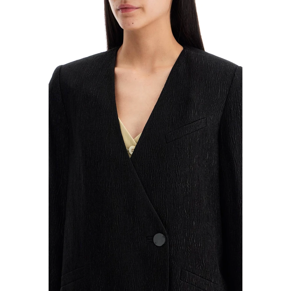 Ganni Gestructureerde Jacquard Blazer Black Dames
