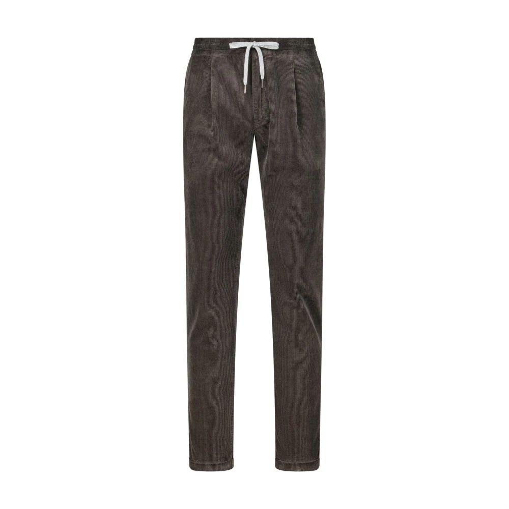Tramarossa Men's Brown Slim-Fit Trousers, W33, Modern Comfort Corduroy Trousers