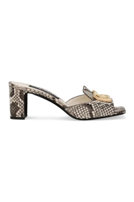 Python Mule Sandaler med Metalllogo