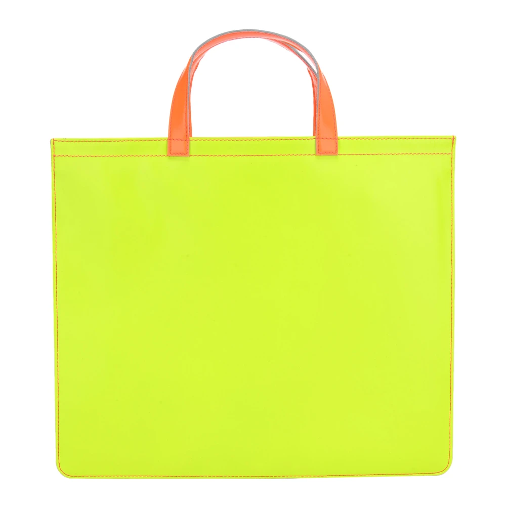 Comme des Garçons Roze Geel Super Fluo Leren Tote Tas Pink Dames