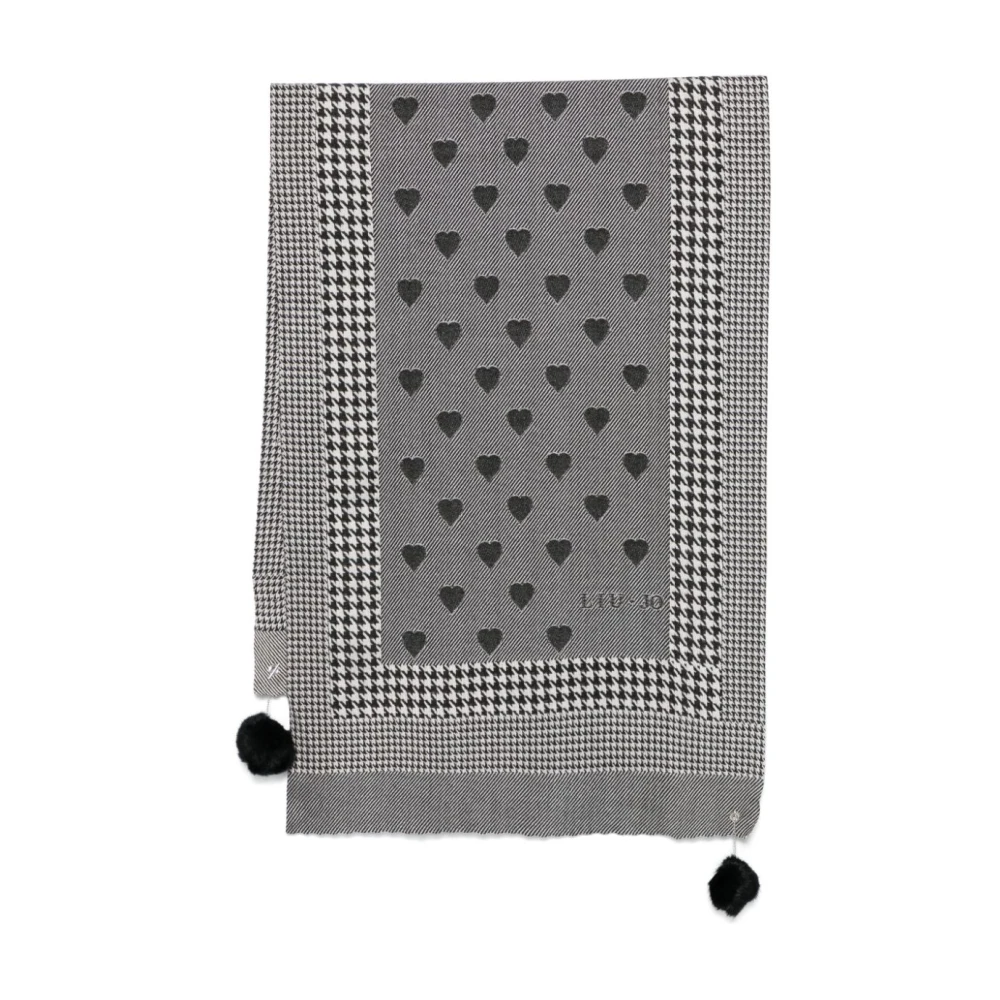 Liu Jo Zwart Pied-de-poule Hartpatroon Sjaal Black Dames