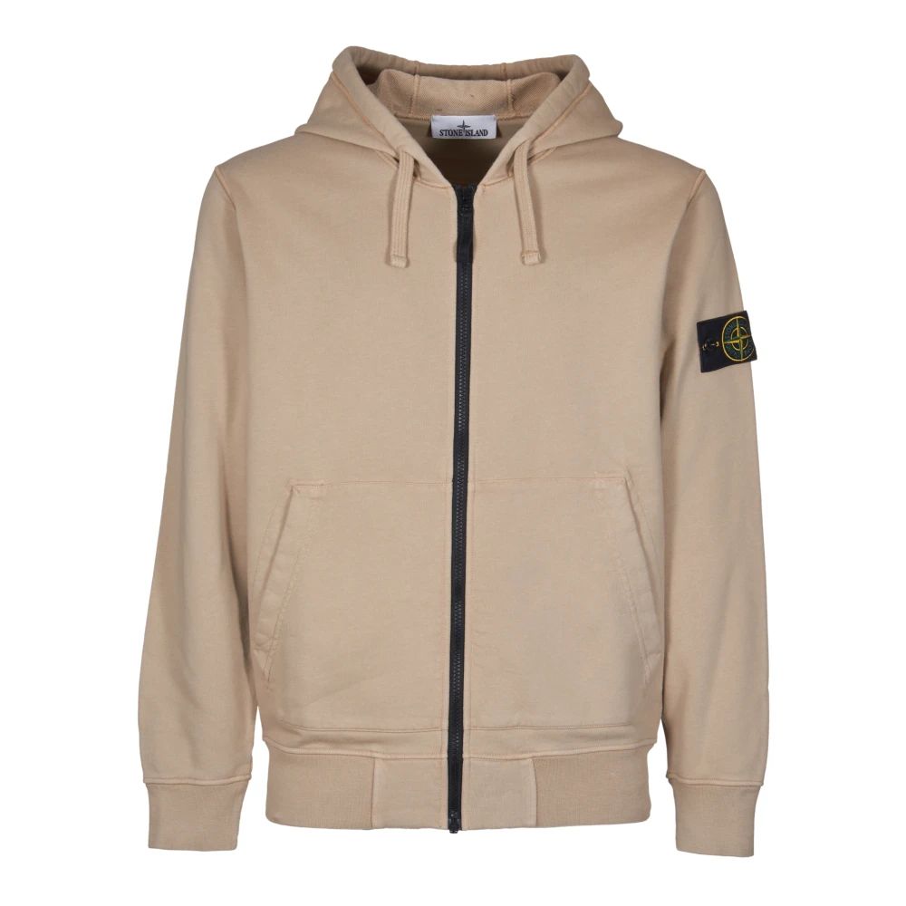 Stone Island Biologisch Katoenen Hoodie Grijs Beige Heren