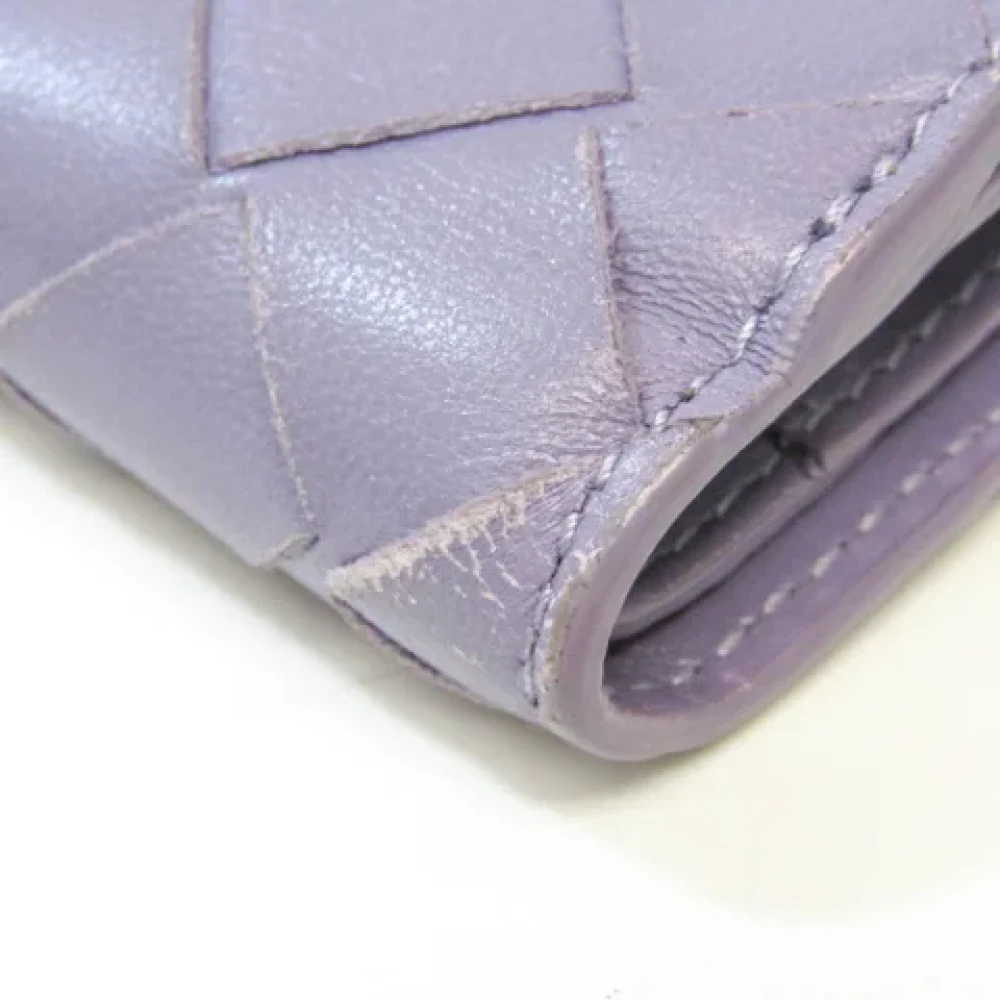 Bottega Veneta Vintage Pre-owned Leather wallets Purple Dames