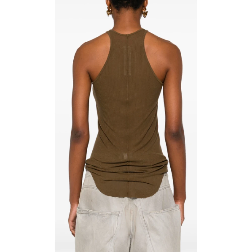 Rick Owens Rib Tank Top in Bean Kleur Green Dames