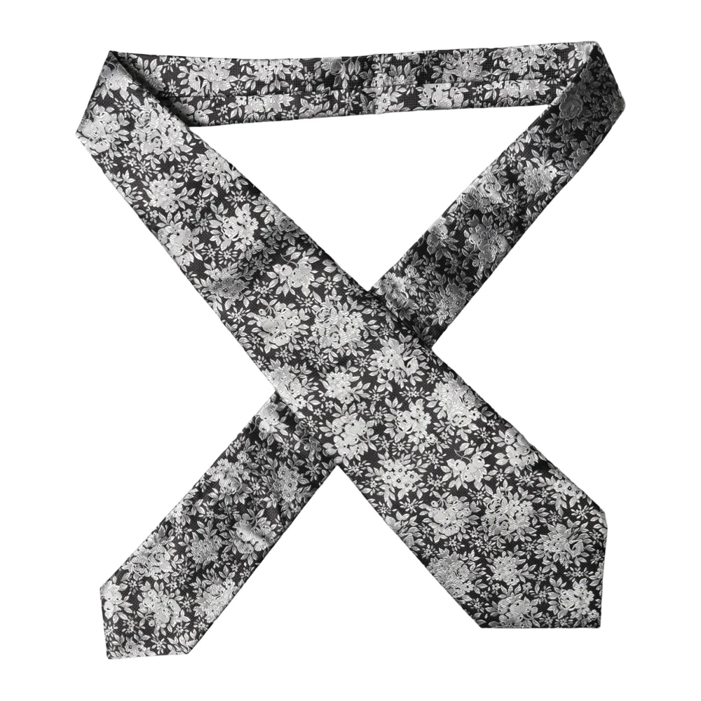 Dolce & Gabbana Women's Black Floral Silk Adjustable Necktie - Ties - One Size - Accessories