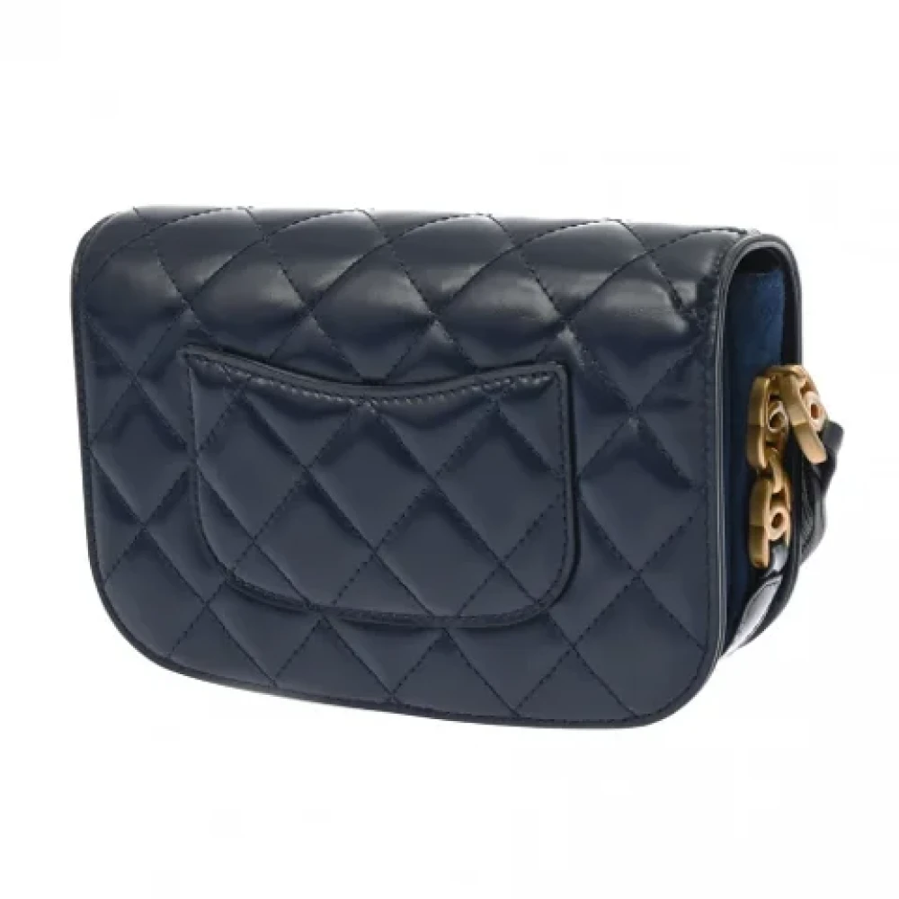 Chanel Vintage Pre-owned Leather chanel-bags Blue Dames