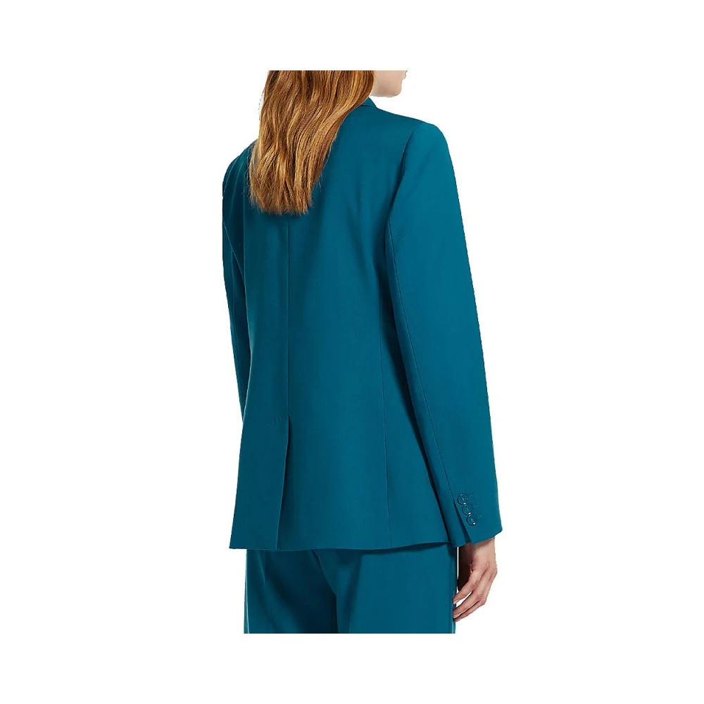 Max Mara Weekend Blauwe Wollen Stretch Jas Blue Dames