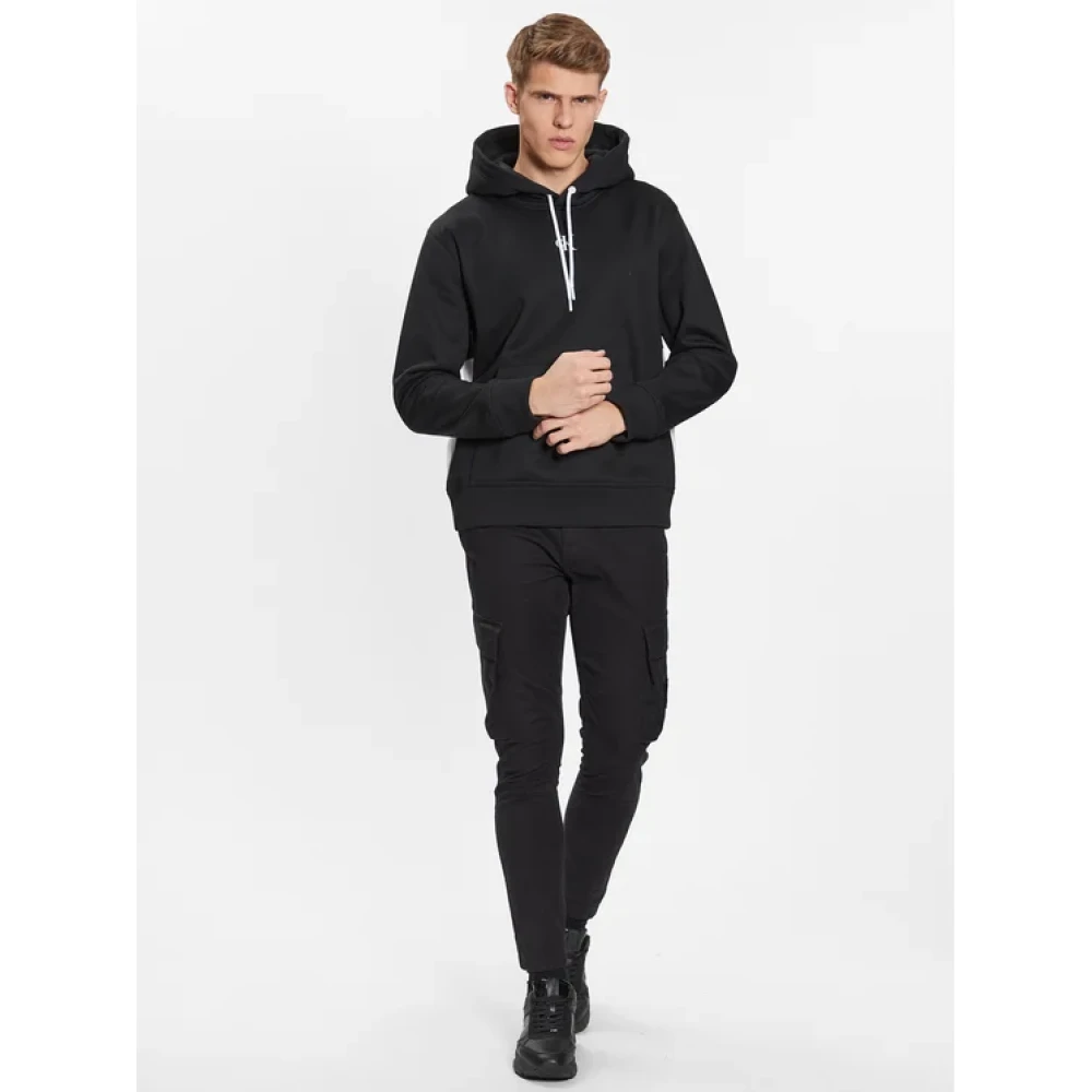 Calvin Klein Stijlvolle Zwarte Blokkerende Hoodie Black Heren