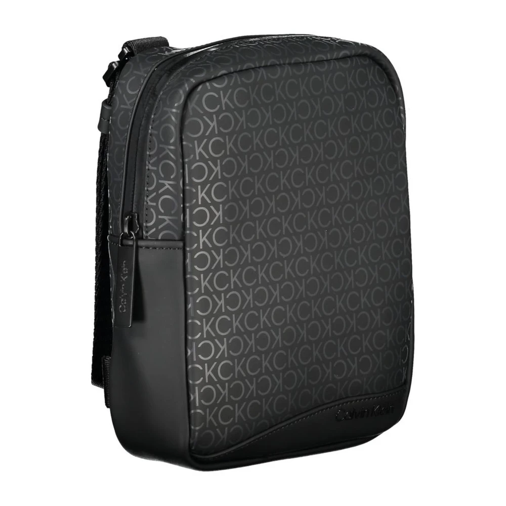 Calvin Klein Zwarte Polyester Schoudertas met Verstelbare Band Black Heren