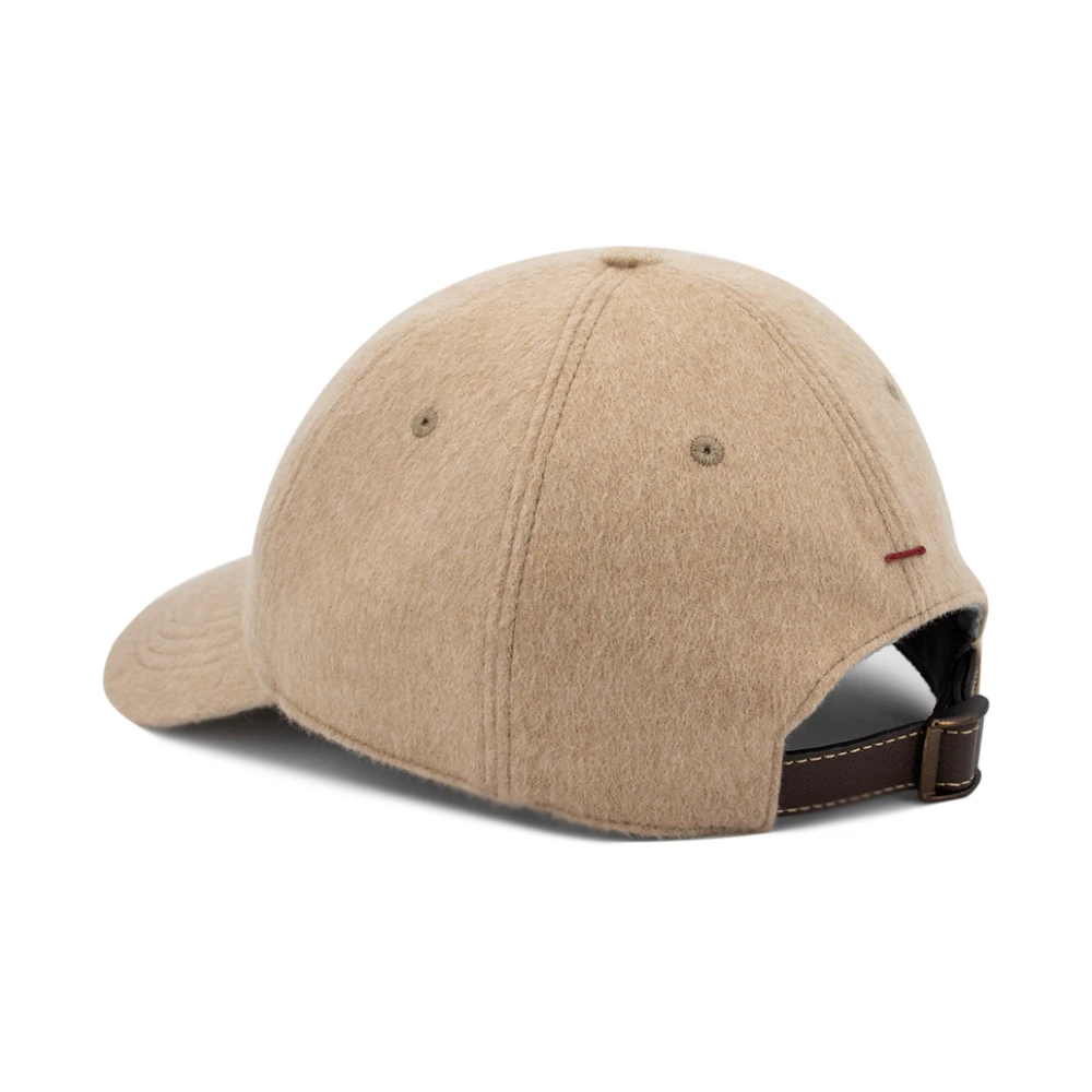 BRUNELLO CUCINELLI Luxe Cashmere Cap met Logo Borduurwerk Brown Heren