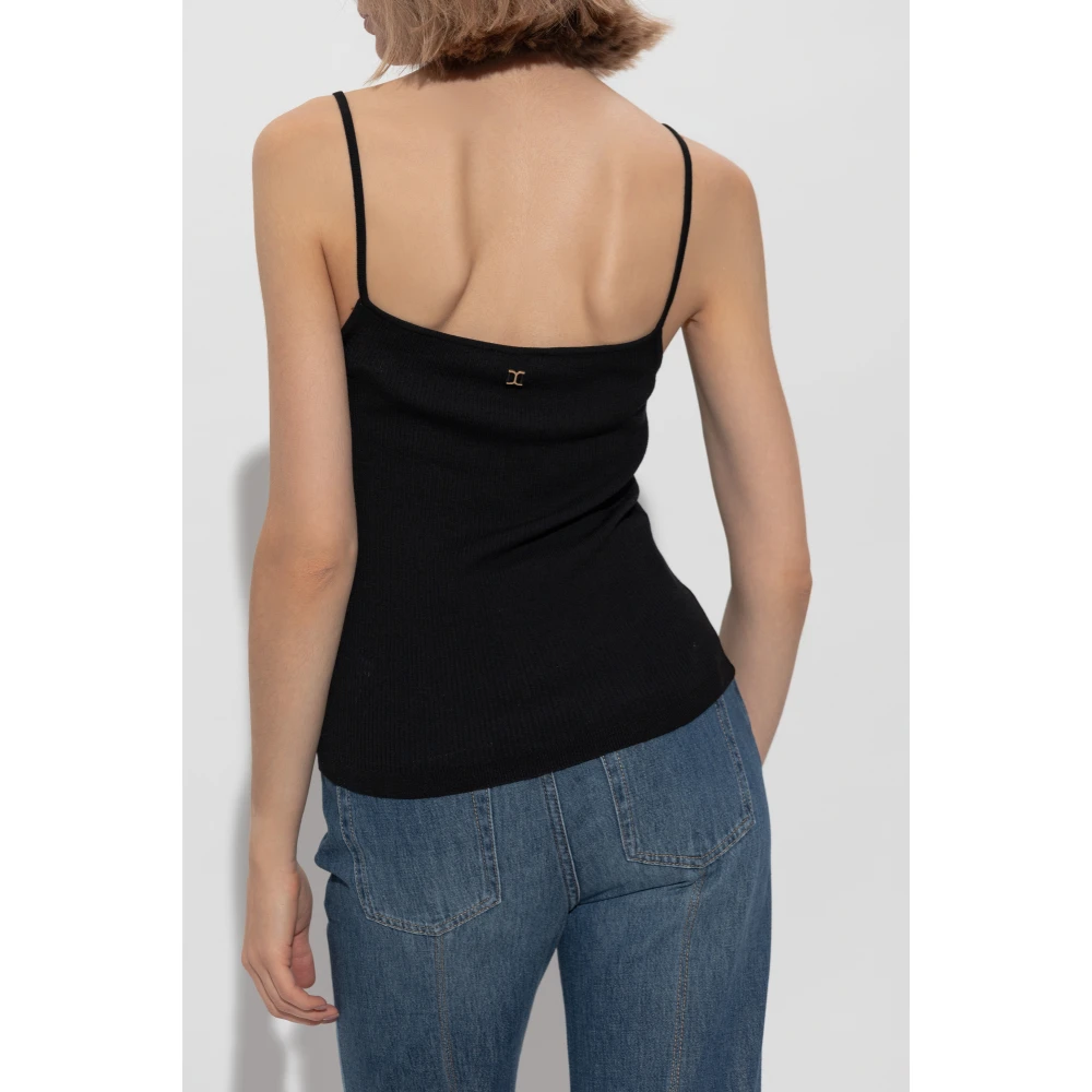 Chloé Ribgebreide top Black Dames