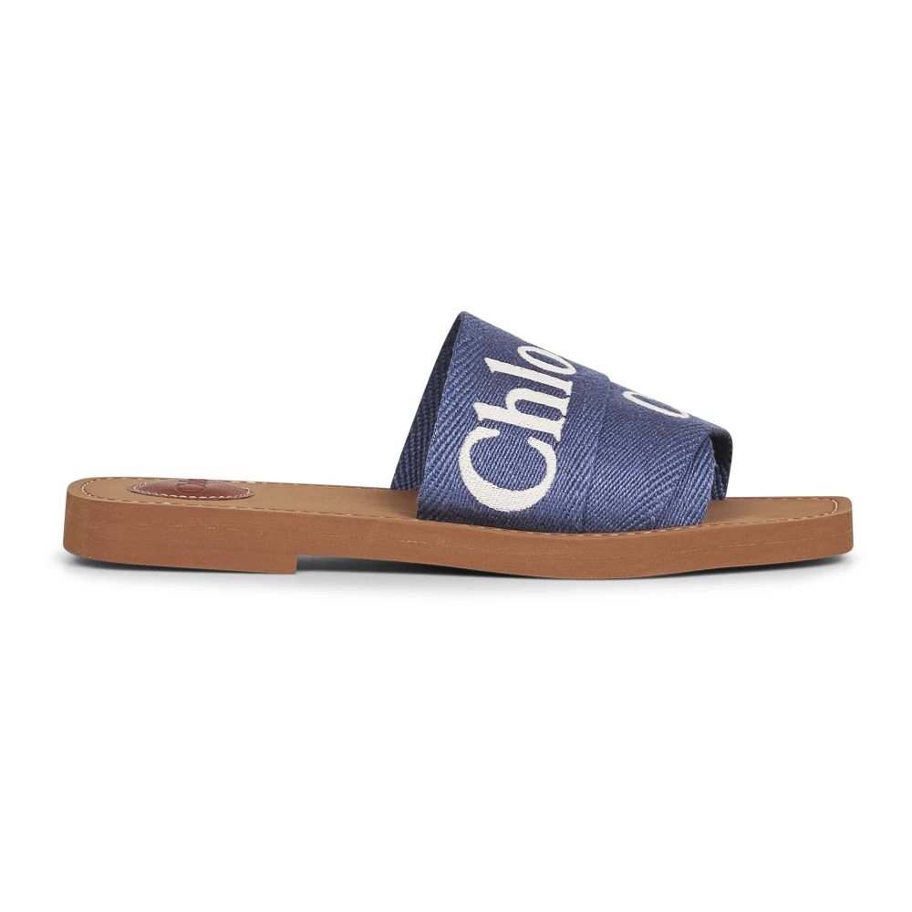 Chloé Women's Blue Sliders, 7 Uk, Woody Mule
