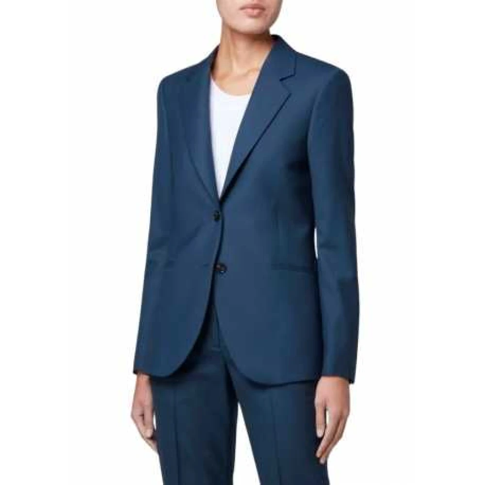 Paul Smith Petrolblauwe Wol Reisblazer Jas Blue Dames
