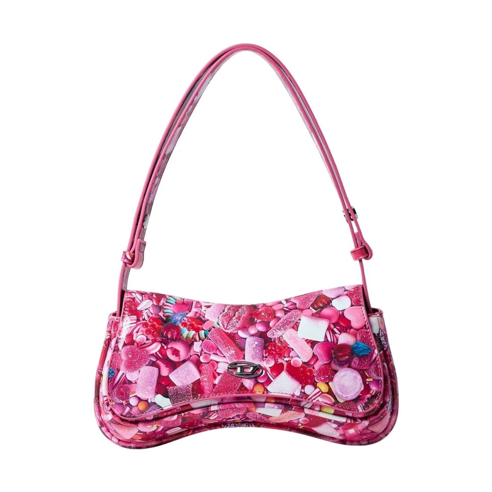 Diesel Schoudertas met Grafische Print Pink Dames