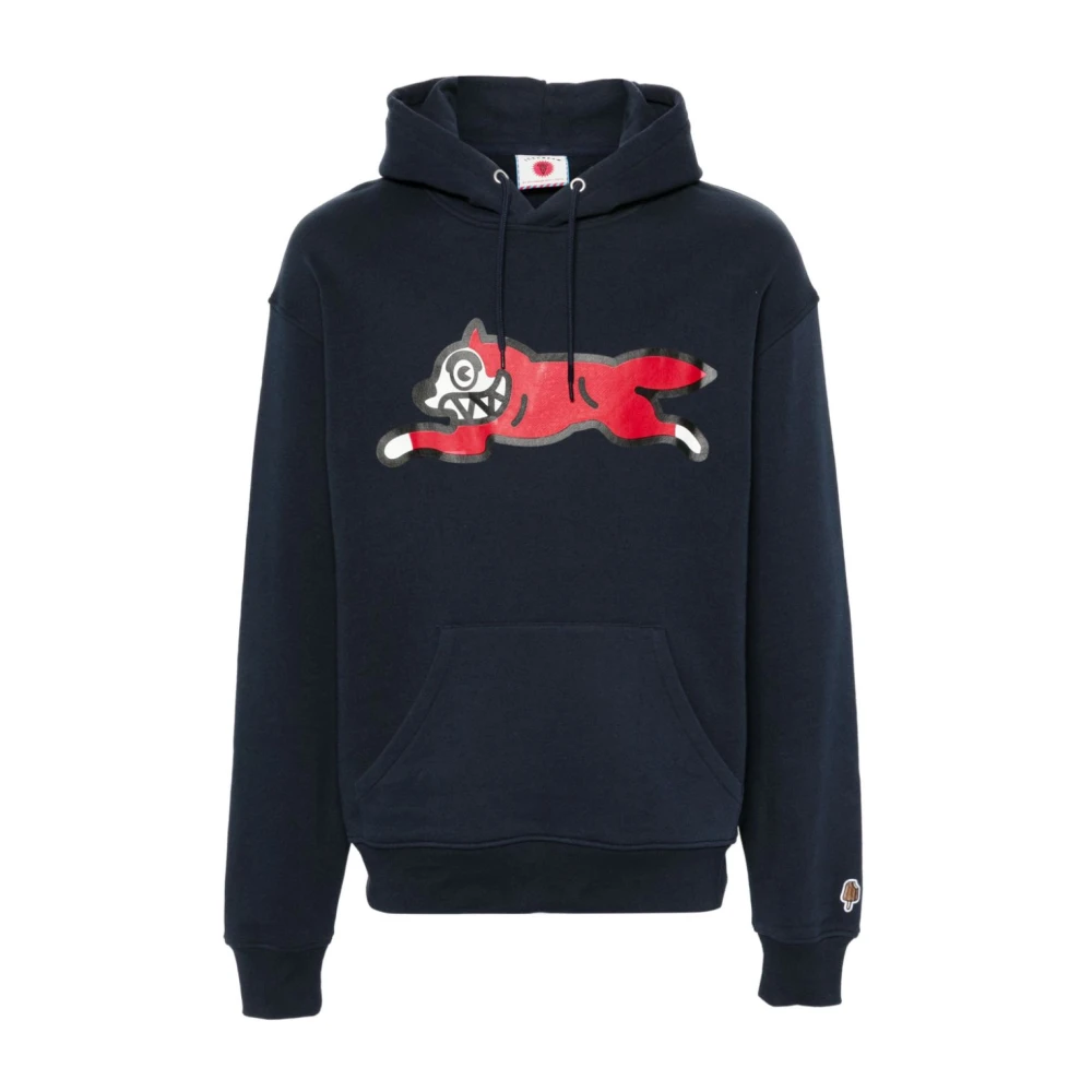 Icecream Blauwe Sweater met Running Dog Print Blue Heren