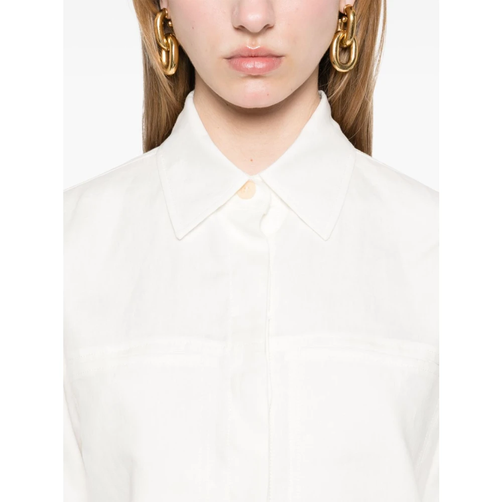 Max Mara Witte Shirt met Knoopsluiting White Dames