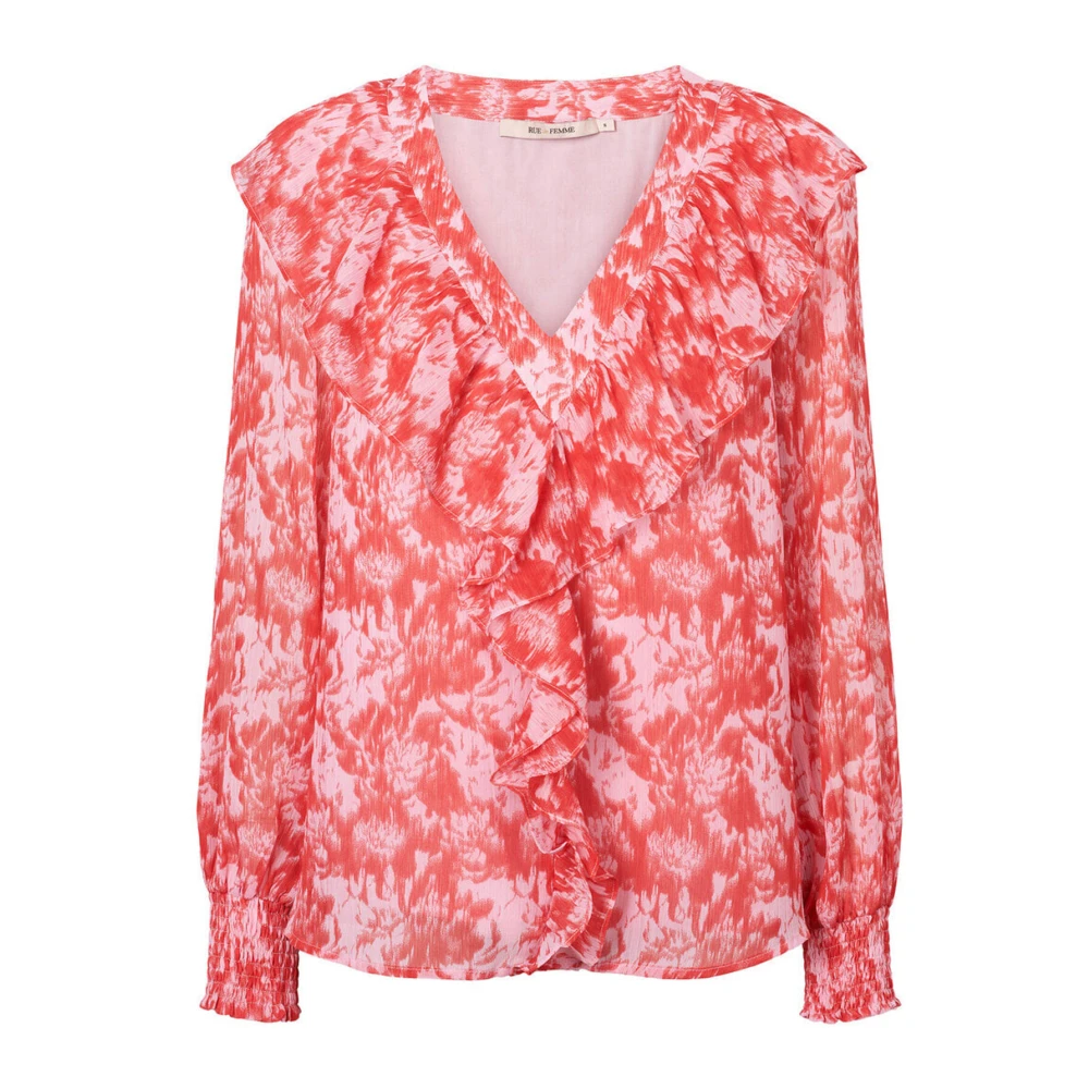 RUE de Femme Elegante Mars Rode Blouse met Ruchedetails Red Dames