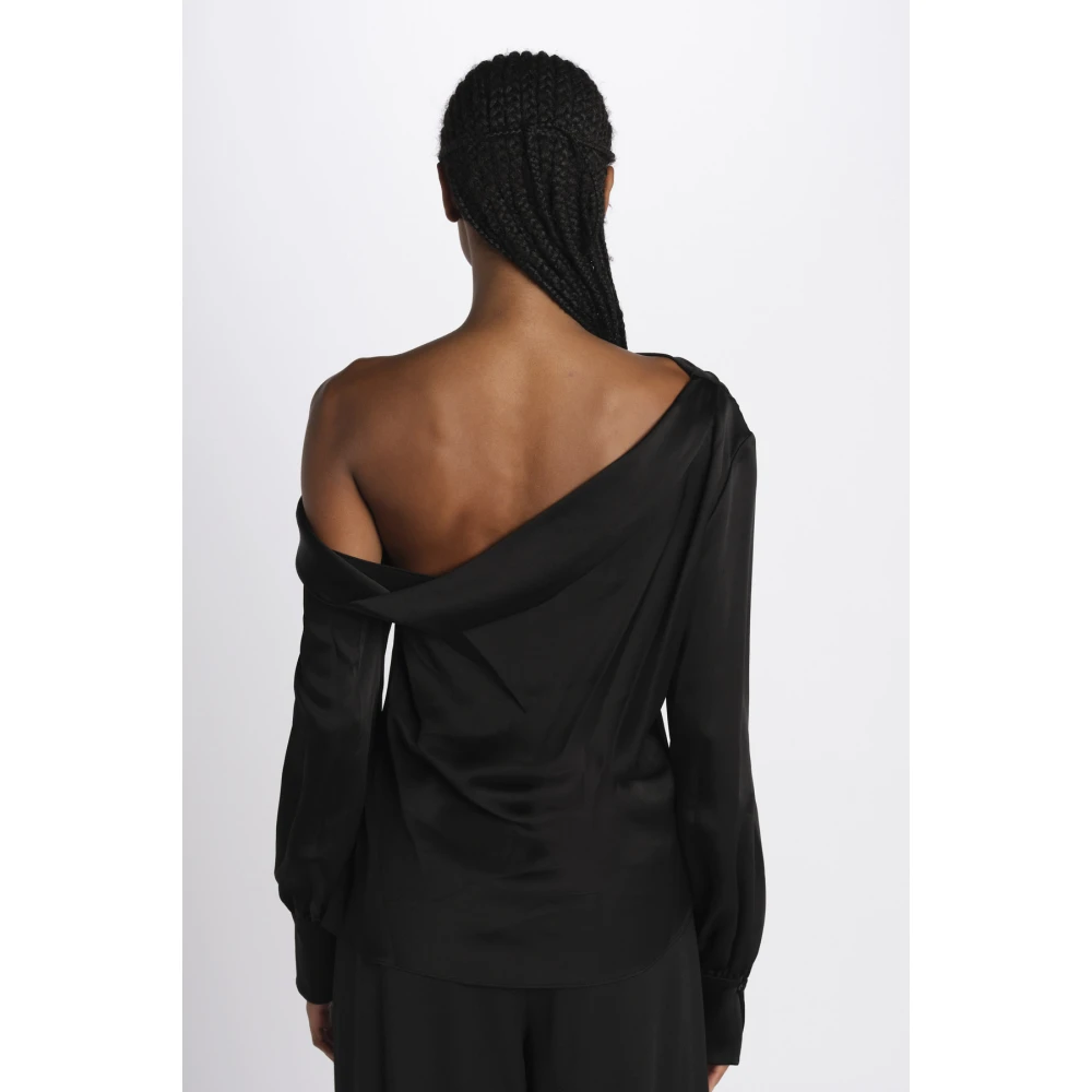 Simkhai Zwart Satijnen Shirt Alice Black Dames